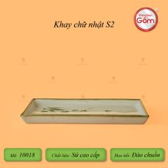 Khay Chữ Nhật Hoa Đào Chuồn