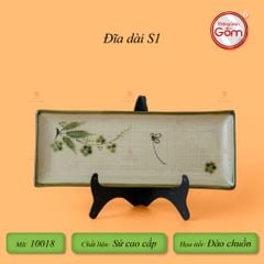 Đĩa Dài Chữ Nhật Hoa Đào Chuồn