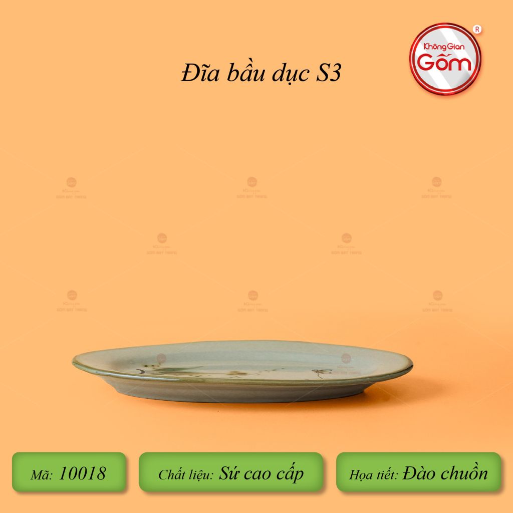 Đĩa Bầu Dục Hoa Đào Chuồn