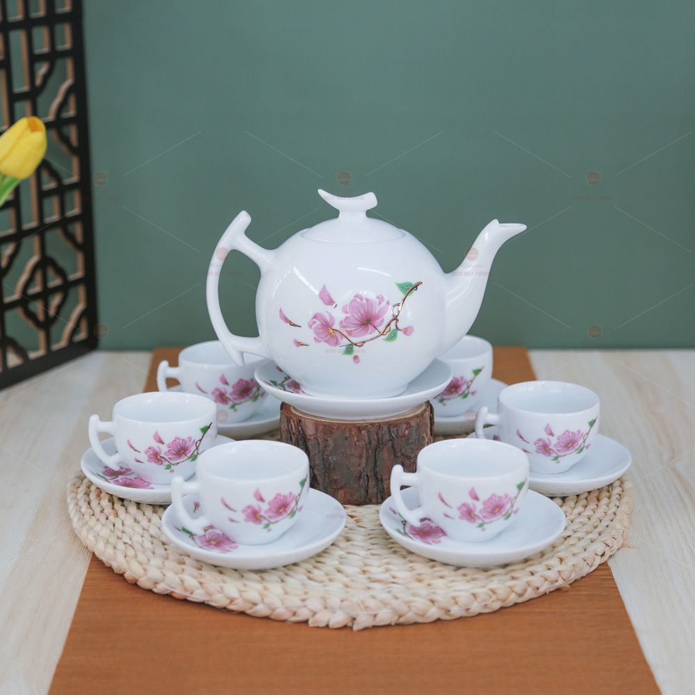 Bộ trà Bưởi cành hoa đào