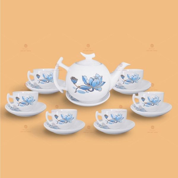 Bộ trà Bưởi cành sen xanh