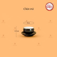 Bộ Ấm Chén Búp Sen Nâu Kẻ Vàng