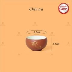 Bộ Ấm Trà Tử Sa Đỏ Son Sen Vàng