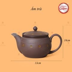 Bộ Ấm Trà Tử Sa Nâu Sao Vàng