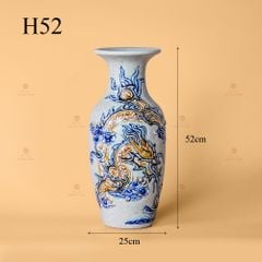 Lọ Hoa Thờ Men Rạn Nổi Họa Tiết Cá Chép Hóa Rồng