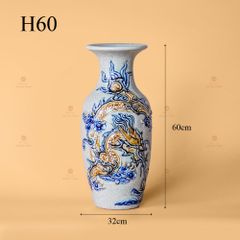 Lọ Hoa Thờ Men Rạn Nổi Họa Tiết Cá Chép Hóa Rồng