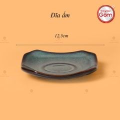 Bộ Ấm Chén Men Hỏa Biến Chuồn Chuồn Dáng Vuông