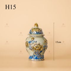 Chóe Thờ Men Hoàng Tộc Vẽ Vàng Họa Tiết Hoa Sen