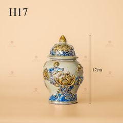 Chóe Thờ Men Hoàng Tộc Vẽ Vàng Họa Tiết Hoa Sen