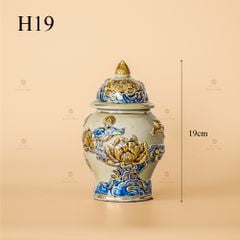 Chóe Thờ Men Hoàng Tộc Vẽ Vàng Họa Tiết Hoa Sen