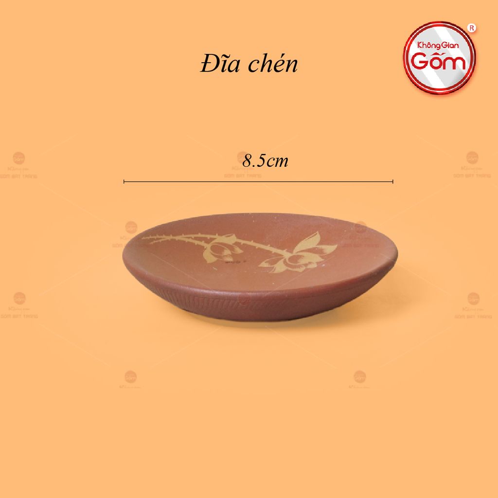 Bộ Ấm Trà Tử Sa Đỏ Son Sen Vàng
