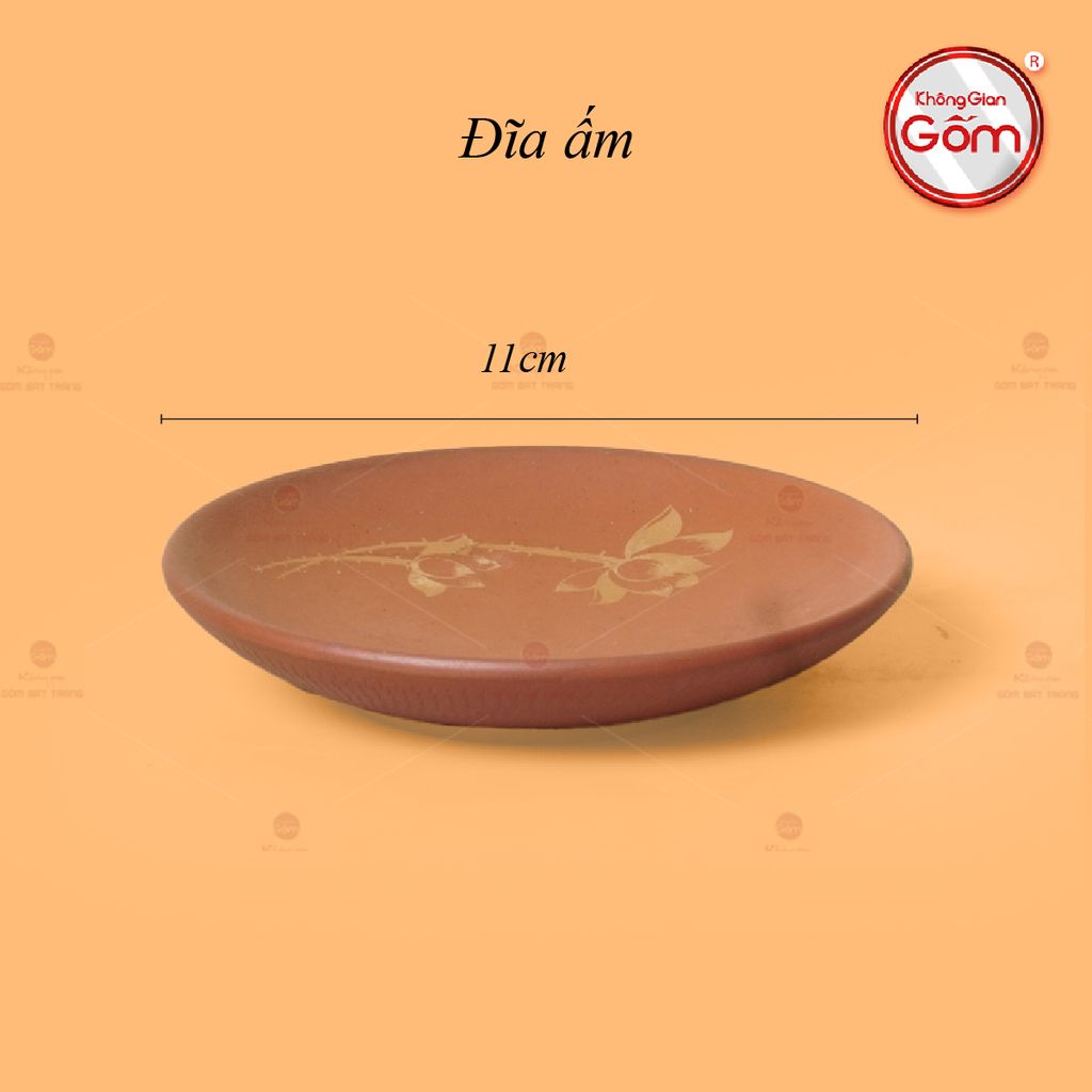 Bộ Ấm Trà Tử Sa Đỏ Son Sen Vàng