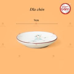 Bộ Ấm Chén Tròn Men Kem Vẽ Đào Xanh