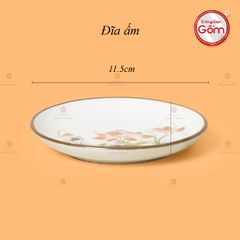 Bộ Ấm Chén Tròn Men Kem Vẽ Sen Đỏ