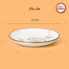 Bộ Ấm Chén Vai Cao Men Kem Vẽ Sen Đỏ