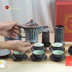 Bộ Ấm Chén Ấm Cao Múi Hoa