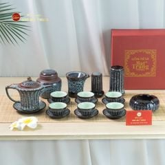 Bộ Ấm Chén Ấm Cao Múi Hoa