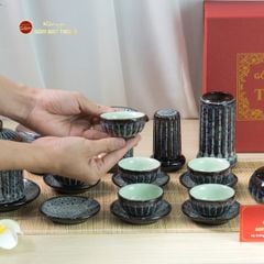 Bộ Ấm Chén Ấm Cao Múi Hoa