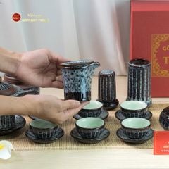Bộ Ấm Chén Ấm Cao Múi Hoa