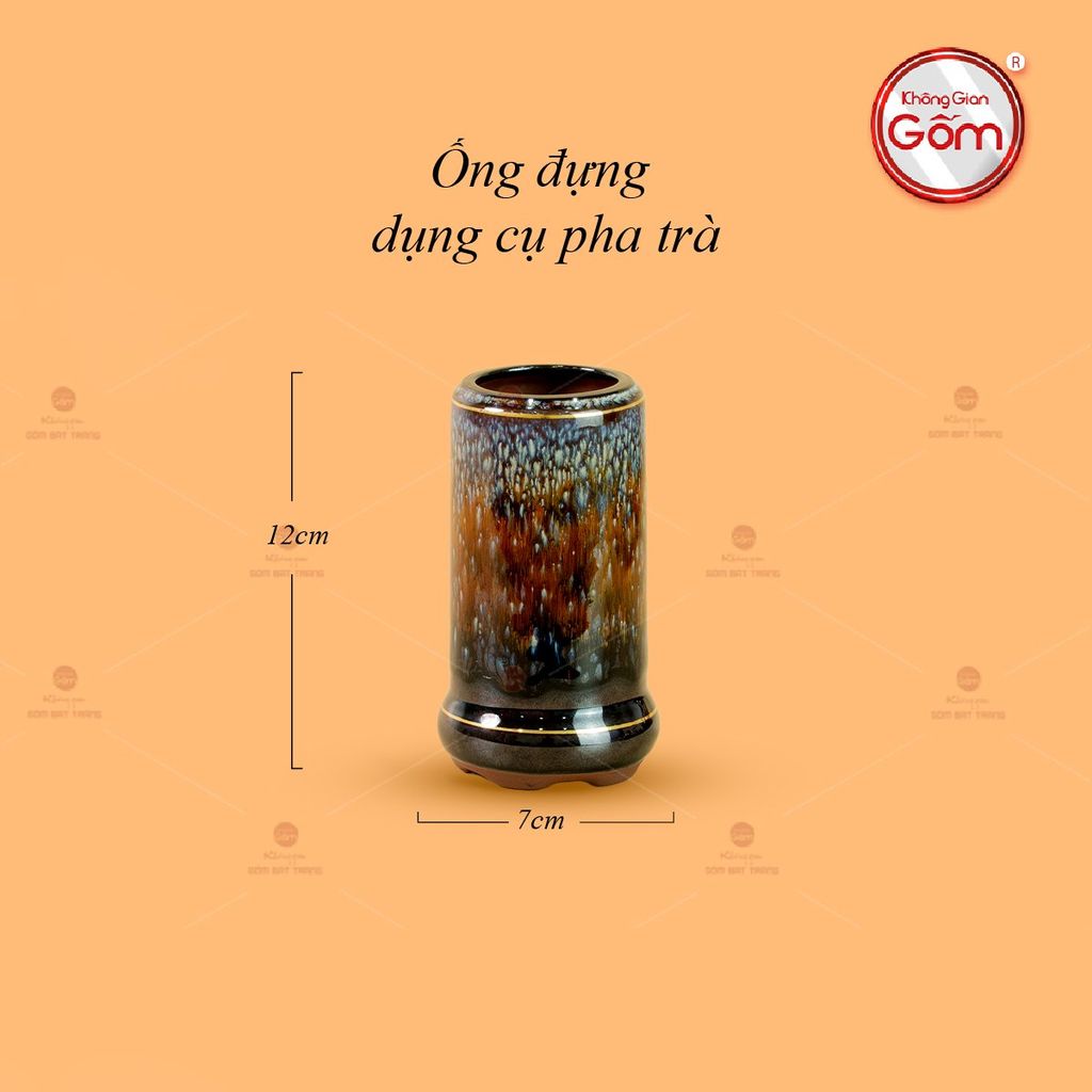 Bộ Phụ Kiện Trà Đại Cẩm Thạch Kẻ Vàng