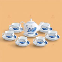 Bộ trà Camelia sen chuồn xanh chỉ xanh