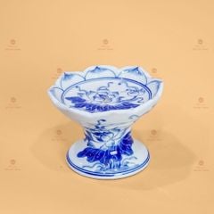 Khay Trầu Men Lam Họa Tiết Hoa Sen