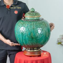 Chum Ngâm Rượu Bọc Đồng Họa Tiết Hoa Lá