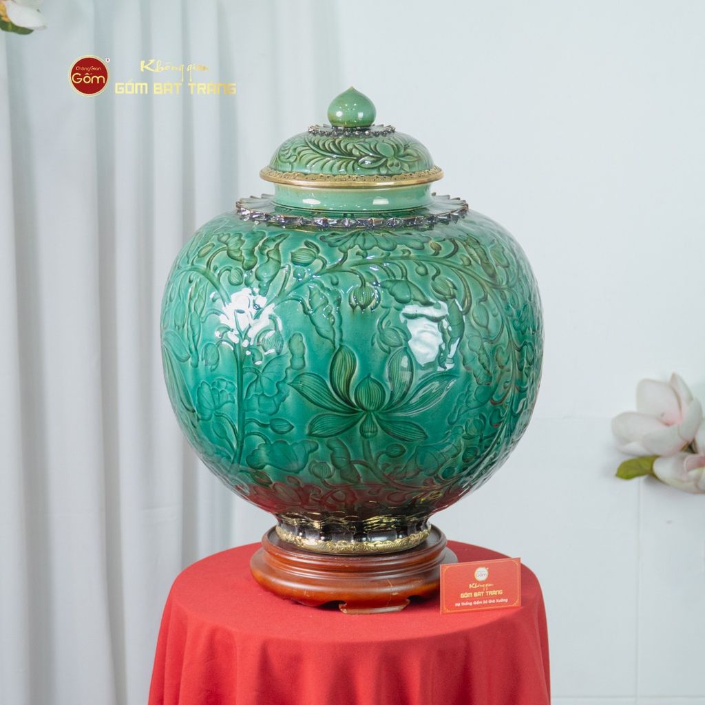 Chum Ngâm Rượu Bọc Đồng Họa Tiết Hoa Lá