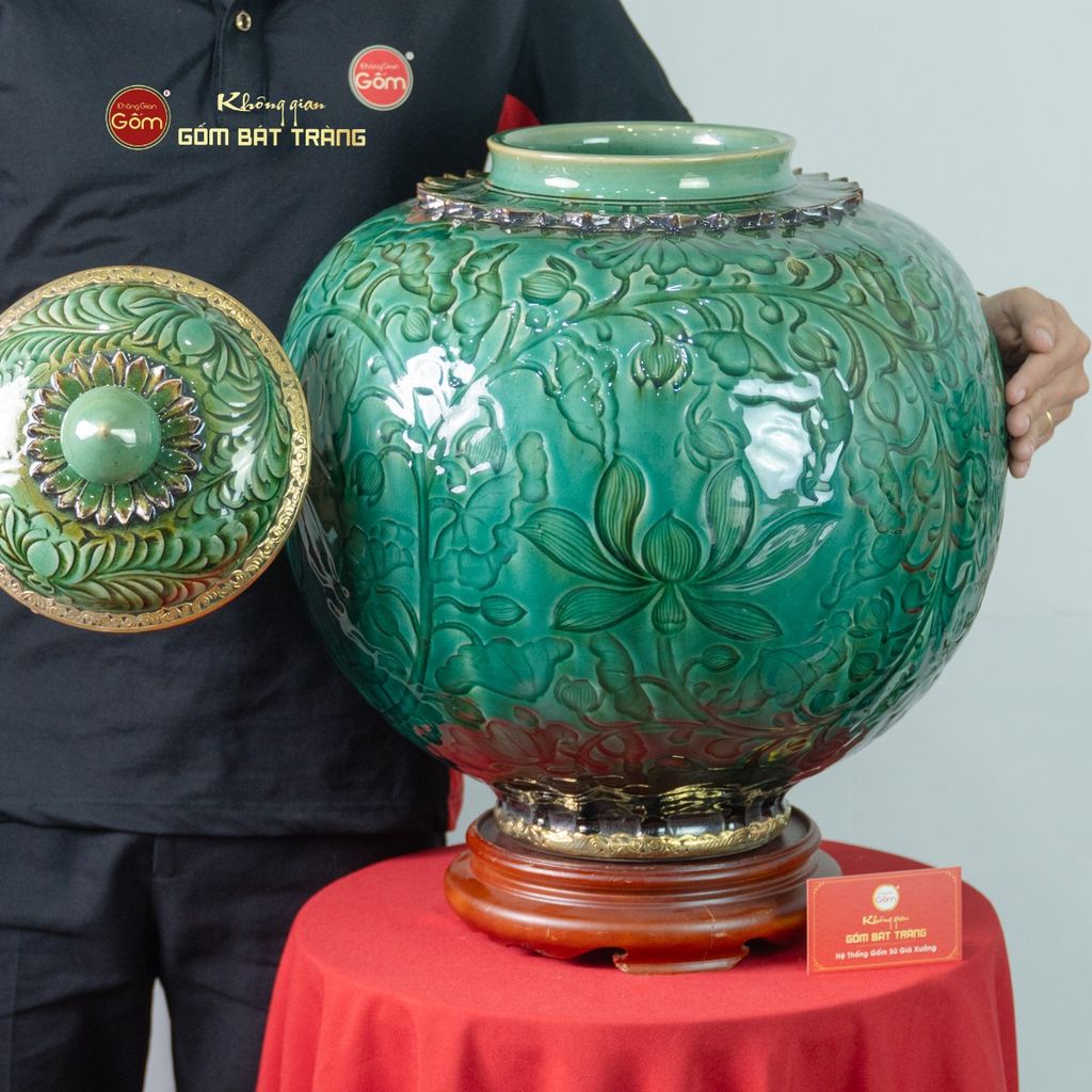 Chum Ngâm Rượu Bọc Đồng Họa Tiết Hoa Lá
