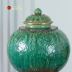 Chum Ngâm Rượu Bọc Đồng Họa Tiết Vân Lá Xoáy
