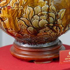 Chum Ngâm Rượu Đắp Nổi Họa Tiết Hoa Sen
