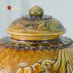 Chum Ngâm Rượu Đắp Nổi Họa Tiết Hoa Sen