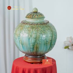 Chum Ngâm Rượu Đắp Nổi Họa Tiết Lá Chuối