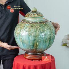 Chum Ngâm Rượu Đắp Nổi Họa Tiết Lá Chuối