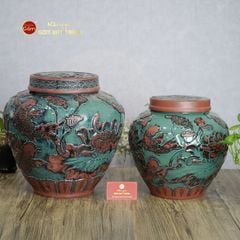 Chum Xanh Họa Tiết Hoa Sen