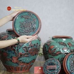 Chum Xanh Họa Tiết Hoa Sen