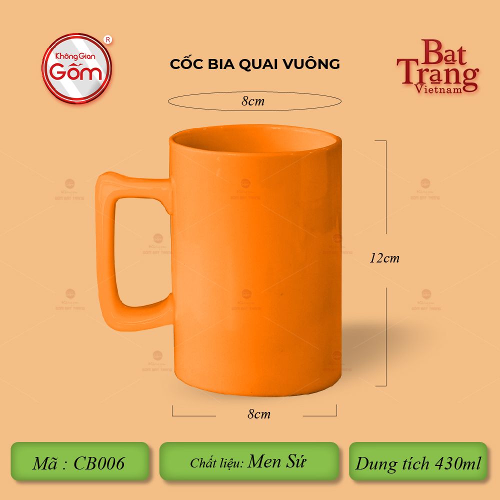 Cốc Bia Quai Vuông