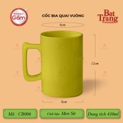 Cốc Bia Quai Vuông