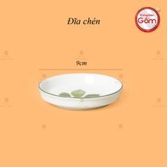 Bộ Ấm Chén Vai Vuông Men Kem Vẽ Ngò Gai