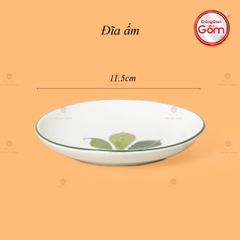 Bộ Ấm Chén Vai Vuông Men Kem Vẽ Ngò Gai