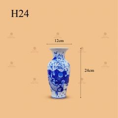 Lọ Hoa Thờ Men Lam Họa Tiết Sen Cá