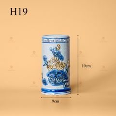 Ống Hương Men Rạn Nổi Họa Tiết Hoa Sen