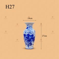 Lọ Hoa Thờ Men Lam Họa Tiết Sen Cá