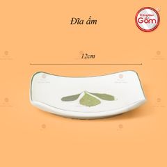 Bộ Ấm Chén Vuông Quai Đồng Vẽ Ngò Gai