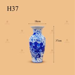 Lọ Hoa Thờ Men Lam Họa Tiết Sen Cá