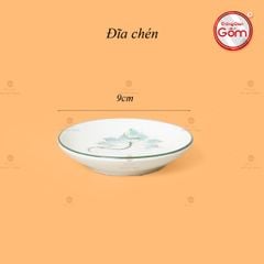 Bộ Ấm Chén Vai Cao Men Kem Vẽ Sen Xanh