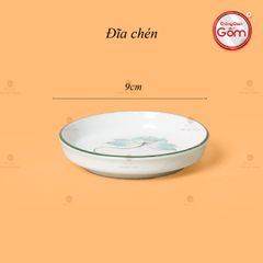 Bộ Ấm Chén Vai Vuông Men Kem Vẽ Sen Xanh