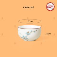 Bộ Ấm Chén Thiên Nga Men Kem Đào Xanh