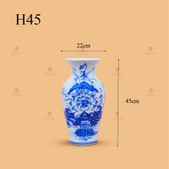 Lọ Hoa Thờ Men Lam Họa Tiết Hoa Sen