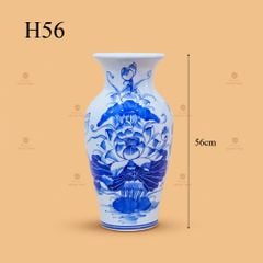 Lọ Hoa Thờ Men Lam Họa Tiết Hoa Sen